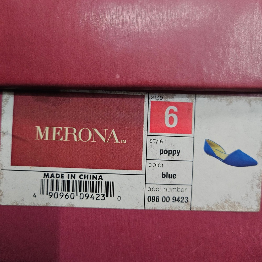 Merona Blue Poppy D Orsay Pointed Toe Flats Shoes Women's Size 6 - Picture 10 of 11